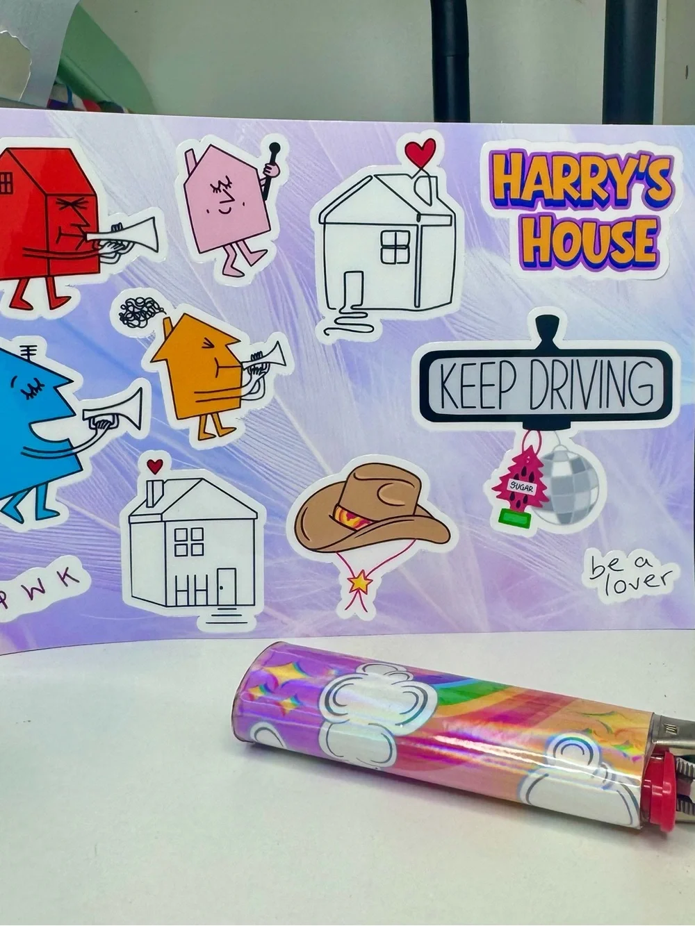 Harry Styles Pink and Purple Sticker Pack - Accessories
